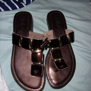 MIA Women's Metallic Brown Sandals
